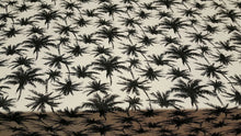 Load image into Gallery viewer, Rayon Challis Black Off White Hawaiian Palm Tree Fabric By The Yard Soft
