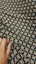 Load image into Gallery viewer, Rayon Challis Fabric By The Yard Beige and Black Geometric Pattern Soft Organic
