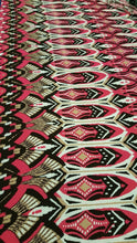 Load image into Gallery viewer, Rayon Challis Fabric By The Yard Fuchsia Black Egypt Geometric Pattern Dress
