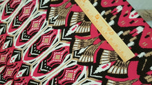 Load image into Gallery viewer, Rayon Challis Fabric By The Yard Fuchsia Black Egypt Geometric Pattern Dress
