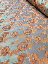 Load image into Gallery viewer, Gold Metallic Brocade Jacquard Orange Floral Fabric Sold By The Yard For Dress
