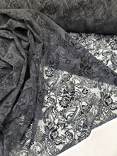 Load image into Gallery viewer, BLACK Silk Burn Out Velvet Fabric Sold By The Yard Paisley Pattern 45&quot; W FASHION
