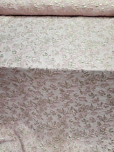 Load image into Gallery viewer, Pink Gold Floral Metallic Brocade Fabric Sold By The Yard For Dress
