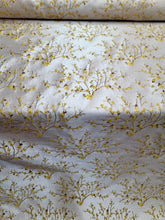 Load image into Gallery viewer, Fabric By The Yard Yellow Floral Beige Brocade Jacquard Prom Bridal Dress Uphols
