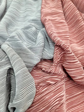 Load image into Gallery viewer, Silver Pleated Stretch Spandex Textured Fabric Sold By The Yard Mini Pleated
