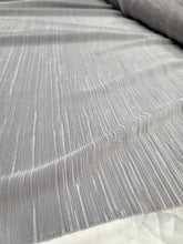 Load image into Gallery viewer, Silver Pleated Stretch Spandex Textured Fabric Sold By The Yard Mini Pleated
