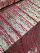 Load image into Gallery viewer, Strawberry Fuchsia Jacquard Brocade Rose Gold Metallic Textured Striped Fashion
