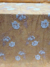 Load image into Gallery viewer, Orange Embroidery Beads Sequins Lace Fabric 57” Width Sold BTY
