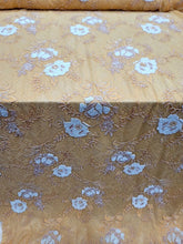 Load image into Gallery viewer, Orange Embroidery Beads Sequins Lace Fabric 57” Width Sold BTY
