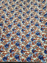 Load image into Gallery viewer, Fabric Sold By The Yard Chenille Brocade Floral Flowers Blue Orange Upholstery
