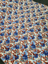 Load image into Gallery viewer, Fabric Sold By The Yard Chenille Brocade Floral Flowers Blue Orange Upholstery
