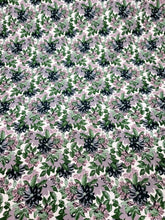 Load image into Gallery viewer, Fabric By The Yard Green Leaves Blush Mauve Floral Brocade Chenille Upholstery
