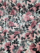 Load image into Gallery viewer, Dusty Rose Chenille Brocade Fabric Sold By Yard Floral Flowers
