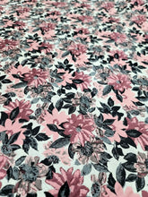 Load image into Gallery viewer, Dusty Rose Chenille Brocade Fabric Sold By Yard Floral Flowers
