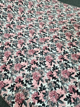 Load image into Gallery viewer, Dusty Rose Chenille Brocade Fabric Sold By Yard Floral Flowers
