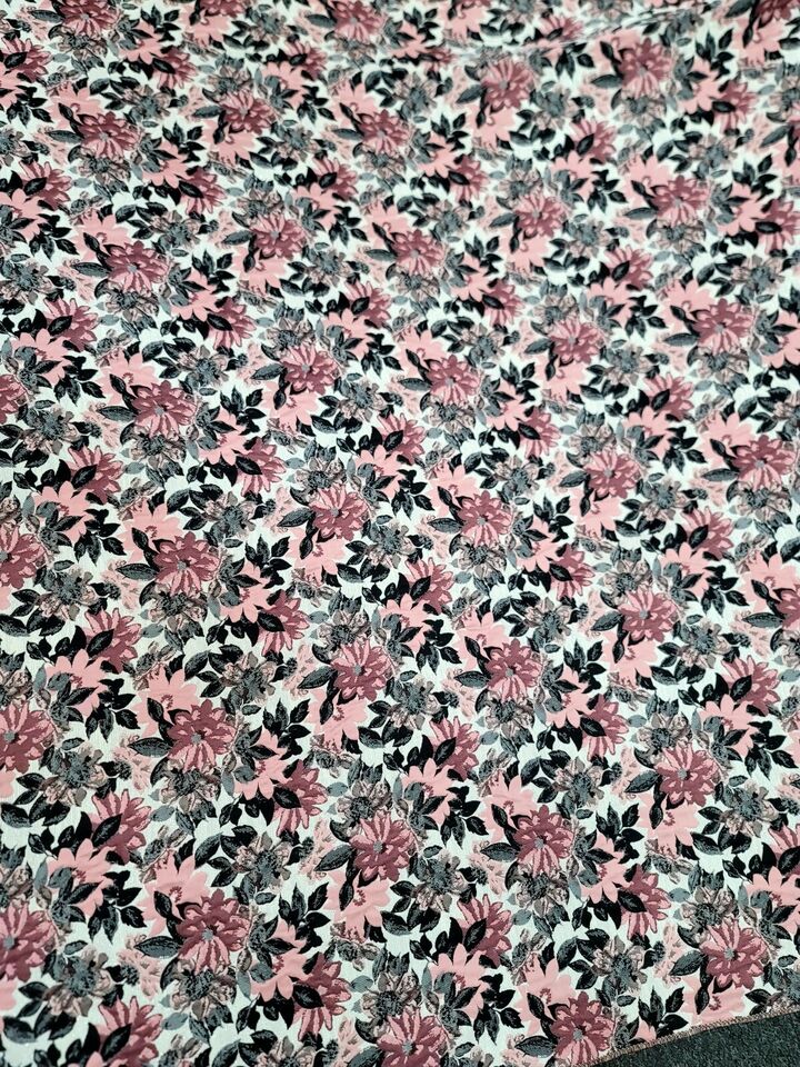 Dusty Rose Chenille Brocade Fabric Sold By Yard Floral Flowers