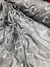 Load image into Gallery viewer, Gray Soft Silky Poly Chiffon Fabric By The Yard - Sheer Clear Sequin Embroidery
