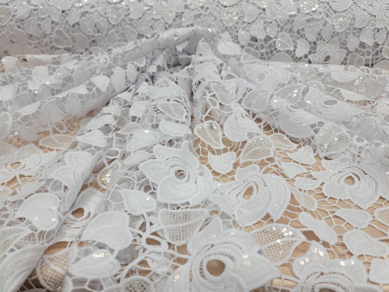 Guipure Lace - Daisy Off White - Gala Fabrics