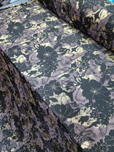 Load image into Gallery viewer, Fabric Sold By The Yard Black Spandex Floral Flowers Mauve Gold Metallic Stretch Fabric For Dress Draping Clothing Backdrop Telas
