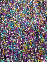 Load image into Gallery viewer, Fabric Sold By The Yard Purple Polyester Spandex Multicolor Sequin Embroidery On Stretch Luxury Fashion New Fabric Telas Para Costura
