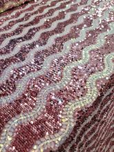 Load image into Gallery viewer, Fabric Sold By The Yard Dusty Rose Velvet Stretch Sequin Sparkly Iridescent Fashion Dress Draping Clothing Backdrop Telas Para Costura
