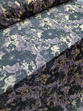 Load image into Gallery viewer, Fabric Sold By The Yard Black Spandex Floral Flowers Mauve Gold Metallic Stretch Fabric For Dress Draping Clothing Backdrop Telas
