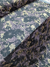 Load image into Gallery viewer, Fabric Sold By The Yard Black Spandex Floral Flowers Mauve Gold Metallic Stretch Fabric For Dress Draping Clothing Backdrop Telas
