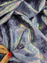 Load image into Gallery viewer, Lavender Iridescent Textured Fabric By The Yard Hologram Geometric Stretch On The Width
