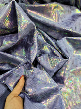 Load image into Gallery viewer, Lavender Iridescent Textured Fabric By The Yard Hologram Geometric Stretch On The Width
