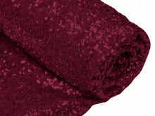 Load image into Gallery viewer, Burgundy Sequin Fabric, By The Yard, Sequin Fabric, Perfect For Tablecloth, Linen, Sequin Tablecloth, Table Runner
