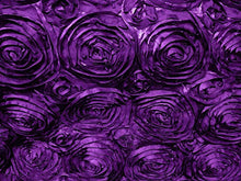 Load image into Gallery viewer, Satin Rosette Purple 60 Inch Fabric by the Yard Floral Flowers Decoration Clothing Draping Dress Dancer
