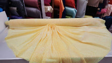 Load image into Gallery viewer, Fabric Sold by The Yard Yellow Iridescent Mylar on Lame Stretch Decoration Draping Dress Bridal Sweet 16 Gown Fashion Fabric
