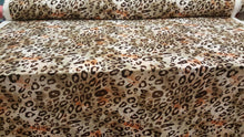 Load image into Gallery viewer, Rayon challis Brown Beige Orange Cheetah Pattern Fabric By The Yard Soft flowy organic kids Dress  Decoration Clothing Draping
