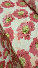 Load image into Gallery viewer, Rayon challis Fabric By The Yard Dusty Rose Blush Floral Flowers Off White Background fabric sold by the yard Soft Organic kids Dress Flowy
