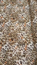 Load image into Gallery viewer, Rayon challis Brown Beige Orange Cheetah Pattern Fabric By The Yard Soft flowy organic kids Dress  Decoration Clothing Draping
