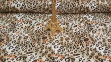 Load image into Gallery viewer, Rayon challis Brown Beige Orange Cheetah Pattern Fabric By The Yard Soft flowy organic kids Dress  Decoration Clothing Draping
