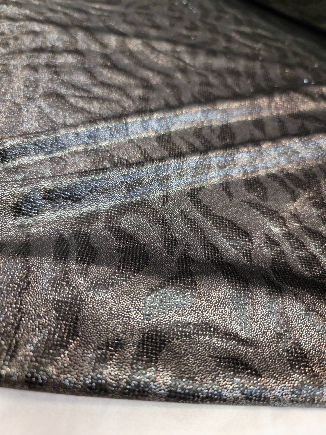 Fabric Sold By The Yard Silver Metallic Stretch Charcoal Pleather Spandex Animal Print Zebra Spandex Dress Clothing Draping