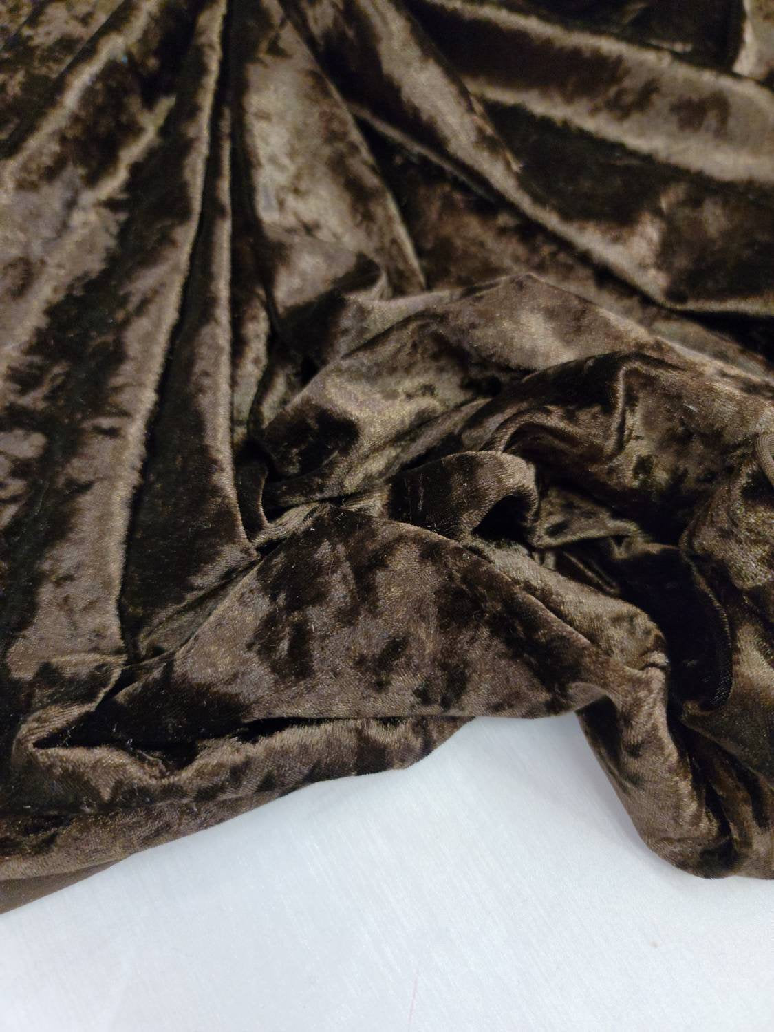 Fabric Sold By The Yard Brown Crush Stretch Velvet Fashion New Fabric Dress  Draping Clothing Decoration Background Soft Stretch