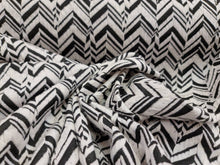 Load image into Gallery viewer, Fabric Sold By The Yard Black White Herringbone Stretch Jersey Knit Fashion New Fabric Dress Draping Clothing Decoration Geometric Pattern
