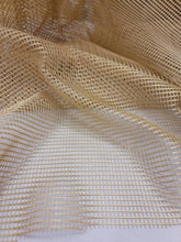 Load image into Gallery viewer, Fabric Sold By The Yard Champagne Gold Fish Net Double Width 108 Inch W Fashion New Fabric Craft Clothing Decoration Background Draping
