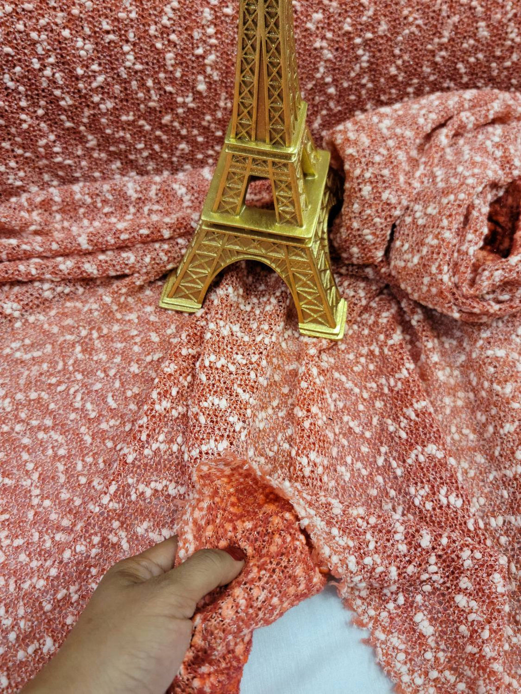 Fabric Sold By The Yard Coral White Fashion New Fabric Dress Draping Clothing Decoration Sweater