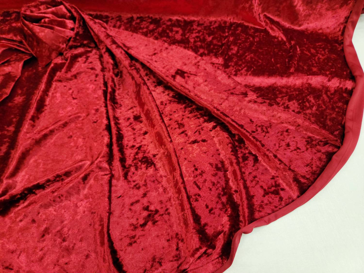 Cali Fabrics Red Luxury Crushed Stretch Velvet Fabric by the Yard