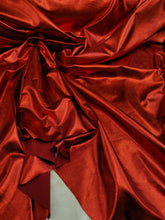 Load image into Gallery viewer, Red Metallic Pleather Stretch  Spandex Shine Fabric Sold by the Yard Gown Prom Dress Draping Clothing Decoration Foil Red Metallic
