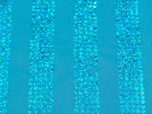 Load image into Gallery viewer, Turquoise 4 Way Stretch Striped Iridescent Sequin Shine Luxurious Draping Decoration Clothing Party Lycra Spandex Fabric Sold by the Yard
