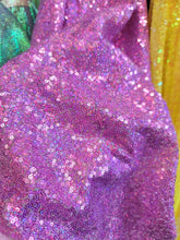 Load image into Gallery viewer, Iridescent Sequin Fabric By The Yard, Lavender Sequin Perfect For Dress Background Linen, Sequin Tablecloth, Runner Glitz Sequins Craft
