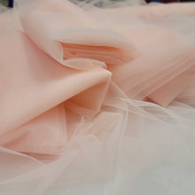 Load image into Gallery viewer, Fabric Sold By The Yard Blush Italian Tulle 1 Way Stretch Fashion Soft Flowy Dress Draping Bridal Gown Dress Prom Bridal Evening Dress
