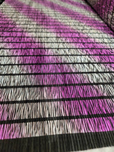 Load image into Gallery viewer, Magenta and Silver Metallic Pleated Stretch Fabric By The Yard On Black Textured Fabric Dress Clothing Decoration Background New
