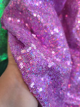 Load image into Gallery viewer, Iridescent Sequin Fabric By The Yard, Lavender Sequin Perfect For Dress Background Linen, Sequin Tablecloth, Runner Glitz Sequins Craft
