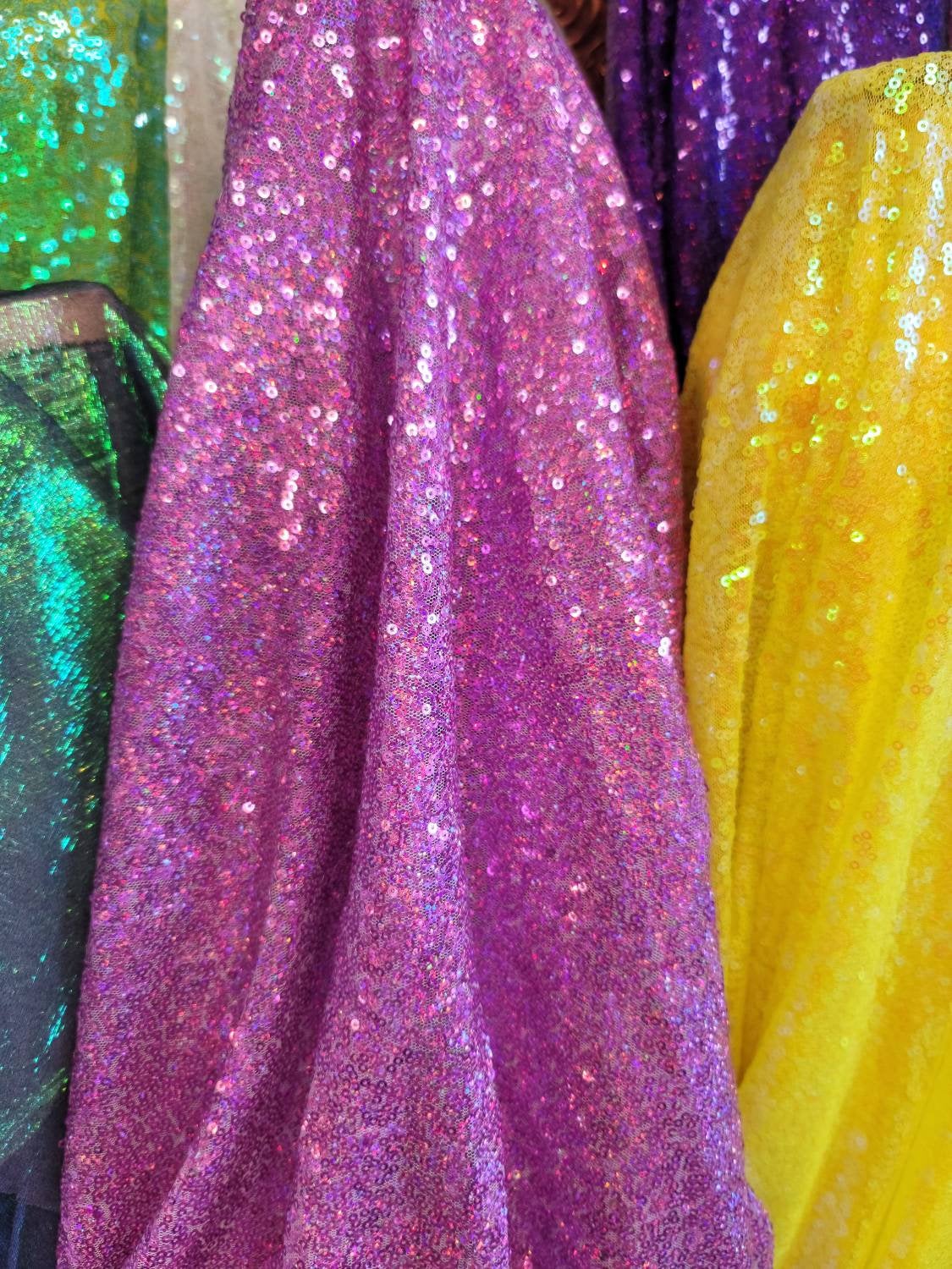 Fabric Sold By The Yard Lavender Sequin Iridescent Fabric Bridal Eveni –  Diva Style Textiles