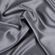 Load image into Gallery viewer, Charmeuse Satin Fabric | 58&quot; Wide | Silky, Bridal | Decoration, Fashion Crafts. Fabric Sold By Yard Charcoal Bridal Evening Prom Gown
